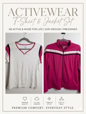 SB Active & Made for Life Magenta Stripe Set Size Medium